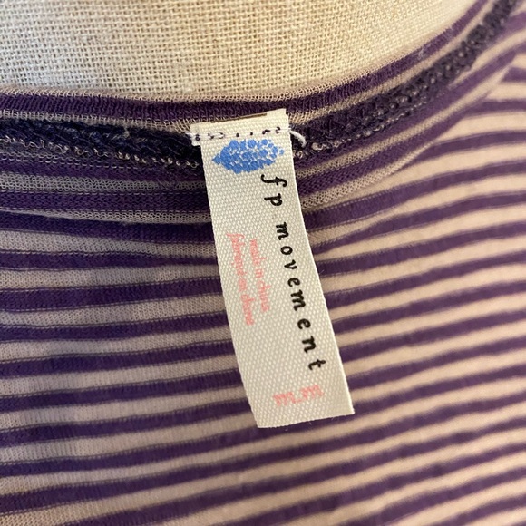Free People FP Movement Purple Wrap Ballet Top Size Medium - Picture 6 of 11